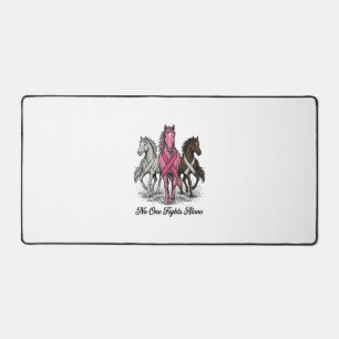 Breast Cancer Support Horse Vector Shirt Design_1 Desk Mat