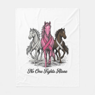 Breast Cancer Support Horse Vector Shirt Design_1 Fleece Blanket