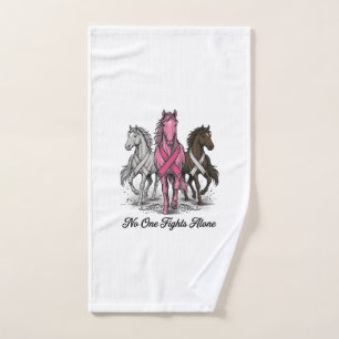 Breast Cancer Support Horse Vector Shirt Design_1 Hand Towel