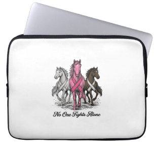 Breast Cancer Support Horse Vector Shirt Design_1 Laptop Sleeve