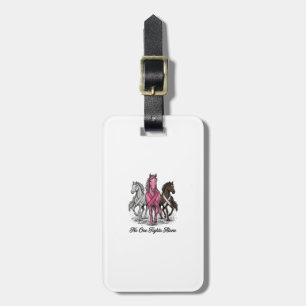 Breast Cancer Support Horse Vector Shirt Design_1 Luggage Tag