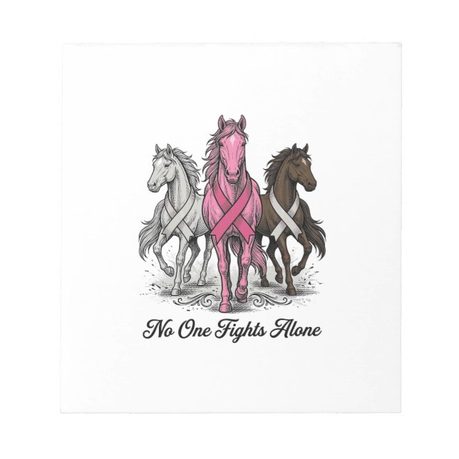 Breast Cancer Support Horse Vector Shirt Design_1 Notepad (Front)