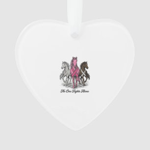 Breast Cancer Support Horse Vector Shirt Design_1 Ornament