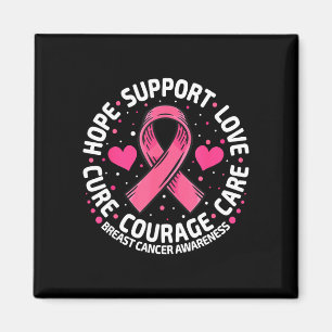 Breast cancer support pink ribbon breast cancer magnet