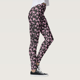 Breast Cancer Support Ribbon Leggings YOUR NAME