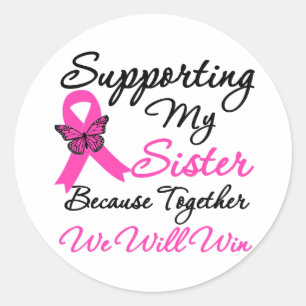 Breast Cancer Support (Sister) Classic Round Sticker