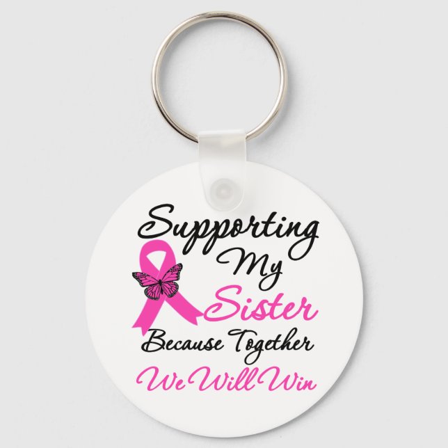 Breast Cancer Support (Sister) Key Ring (Front)