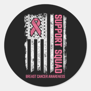Breast Cancer Support Squad Breast Cancer Awarenes Classic Round Sticker