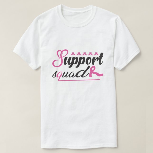 Breast Cancer Support Squad Breast Cancer Survivor T-Shirt (Design Front)