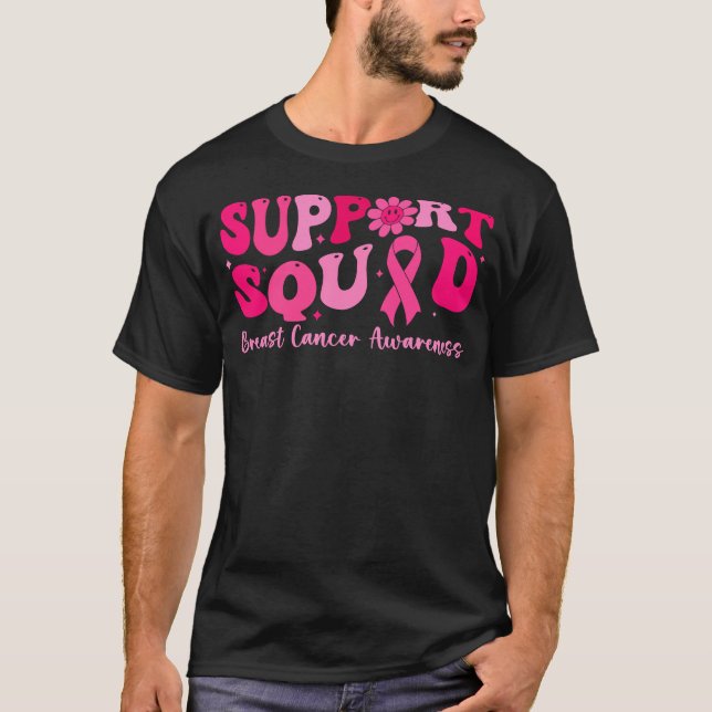 Breast Cancer Support Squad Breast Cancer Survivor T-Shirt (Front)