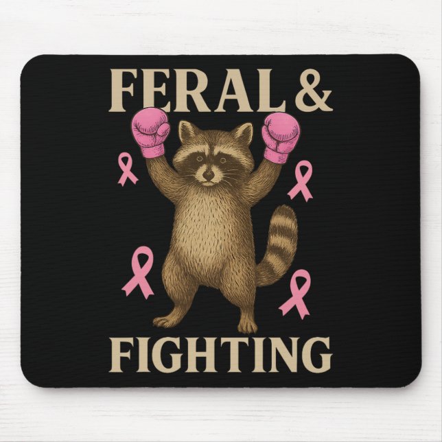 Breast Cancer Support Squad Feral And Fighter Funn Mouse Mat (Front)