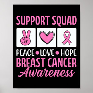 Breast Cancer Support Squad For Awareness Warriors Poster