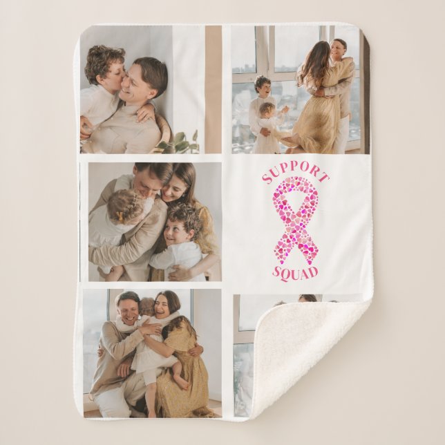 Breast Cancer Support Squad Sherpa Blanket (Front)