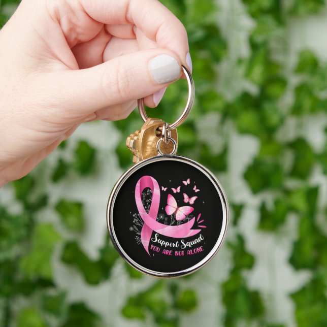 Breast Cancer Support Squad You Are Not Alone Key Ring (Hand)