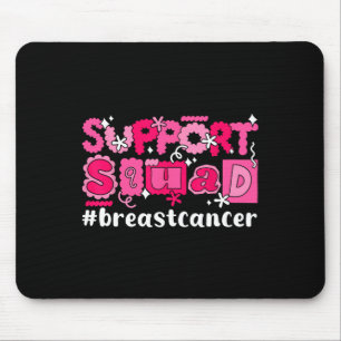 Breast Cancer Support Squads Pink Ribbon Flower Fa Mouse Mat