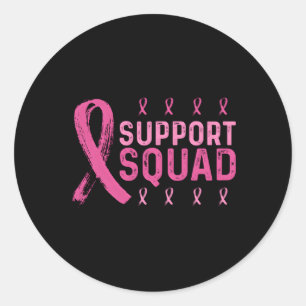 Breast Cancer Support Support Squad Classic Round Sticker