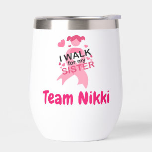Breast Cancer Support Team Pink Ribbon Personalise