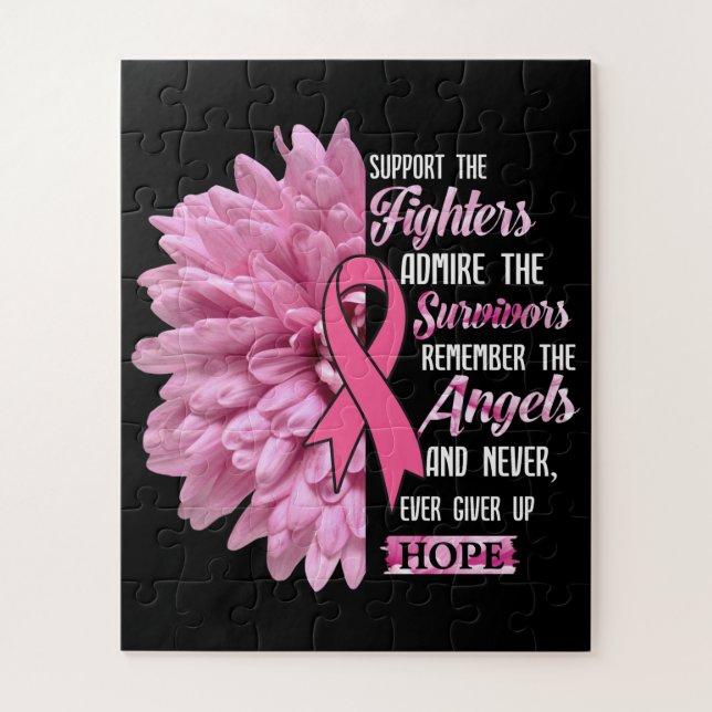 Breast Cancer Support The Fighters Gift For Her Jigsaw Puzzle (Vertical)