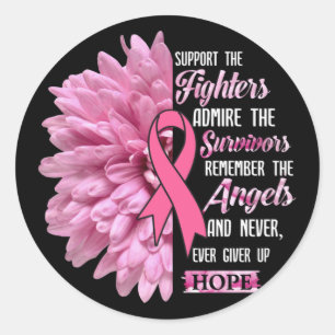 Breast Cancer Support The Fighters Gift For Her T- Classic Round Sticker
