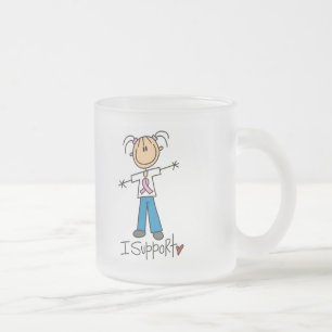 Breast Cancer Support Tshirts and Gifts Frosted Glass Coffee Mug