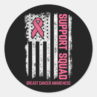 Breast Cancer Suprt Squad Breast Cancer Awareness Classic Round Sticker