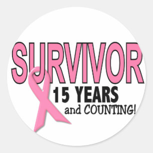 BREAST CANCER SURVIVOR 15 Years & Counting Classic Round Sticker