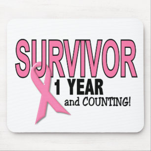 BREAST CANCER SURVIVOR 1 Year & Counting Mouse Mat
