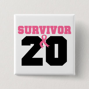 Breast Cancer Survivor 20 Years 15 Cm Square Badge