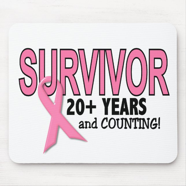 BREAST CANCER SURVIVOR 20+ Years & Counting Mouse Mat (Front)