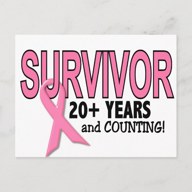 BREAST CANCER SURVIVOR 20+ Years & Counting Postcard (Front)