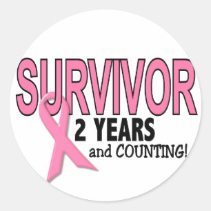 BREAST CANCER SURVIVOR 2 Years & Counting Classic Round Sticker