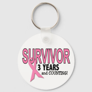 BREAST CANCER SURVIVOR 3 Years & Counting Key Ring