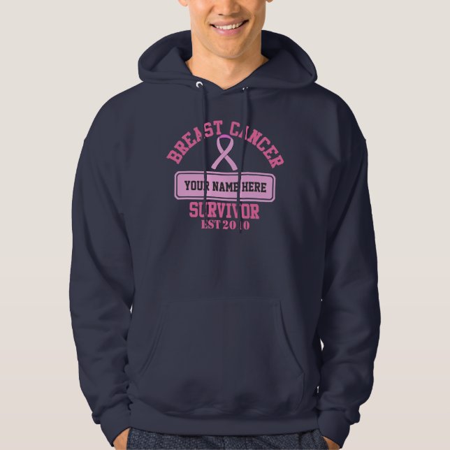 Breast Cancer Survivor ($44.95) PERSONALIZE IT! Hoodie (Front)