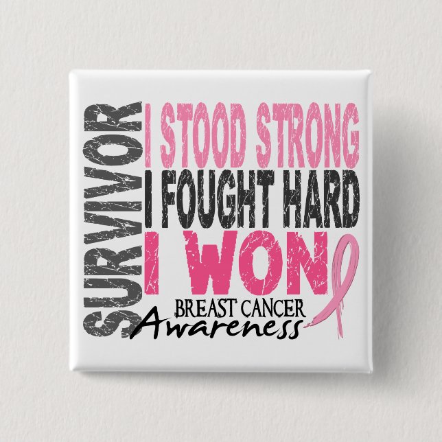 Breast Cancer Survivor 4 15 Cm Square Badge (Front)