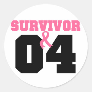 Breast Cancer Survivor 4 Years Classic Round Sticker