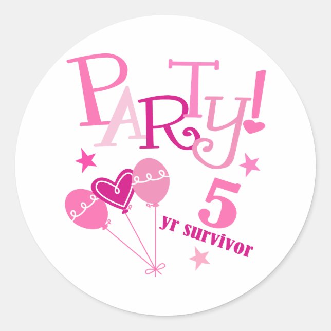 Breast Cancer Survivor 5 Year Classic Round Sticker (Front)