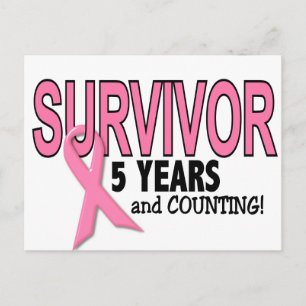 BREAST CANCER SURVIVOR 5 Years & Counting Postcard