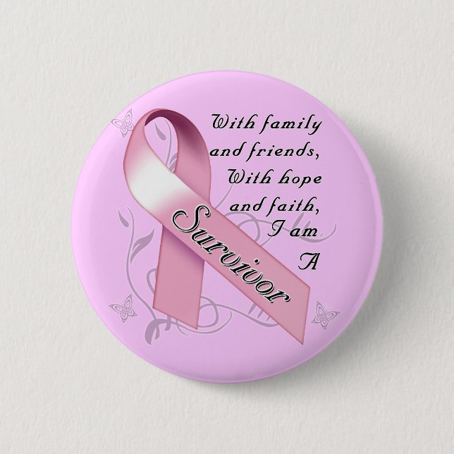 Breast Cancer Survivor 6 Cm Round Badge (Front)