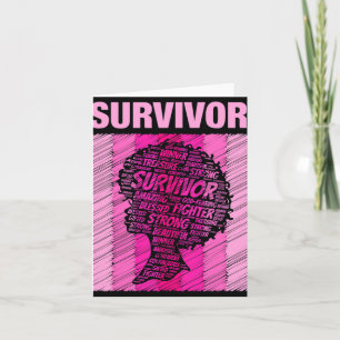 Breast Cancer Survivor African American Woman Pink Card