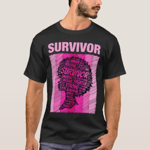 Breast Cancer Survivor African American Woman Pink T-Shirt