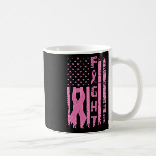 Breast Cancer Survivor American Flag Awareness Coffee Mug