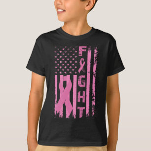 Breast Cancer Survivor American Flag Awareness T-Shirt
