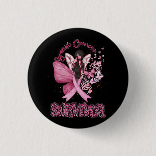Breast Cancer Survivor Awareness Pink Ribbon Butte 3 Cm Round Badge