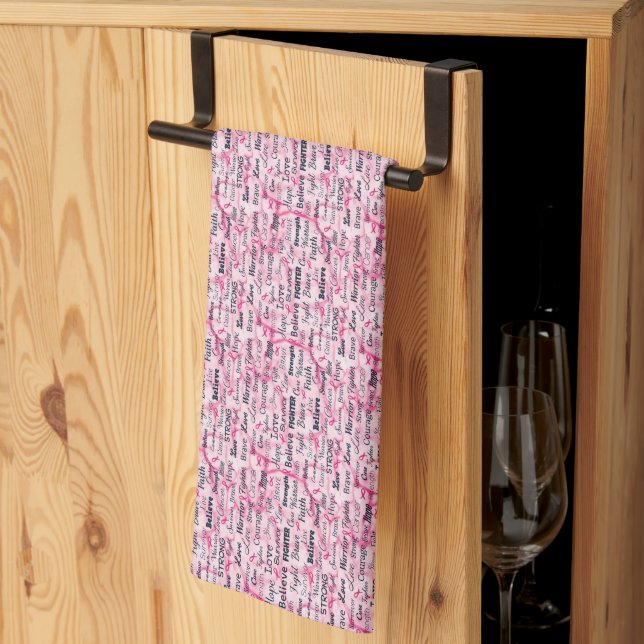 Breast Cancer Survivor Awareness Tea Towel (Thirds Fold)