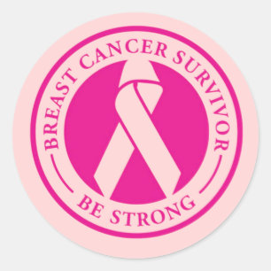 Breast cancer survivor be strong ,breast cancer classic round sticker