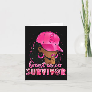 Breast Cancer Survivor Black Women Afro African Ch Card