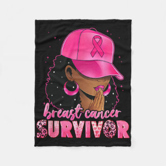 Breast Cancer Survivor Black Women Afro African Ch Fleece Blanket