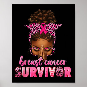 Breast Cancer Survivor Black Women Afro African Ch Poster