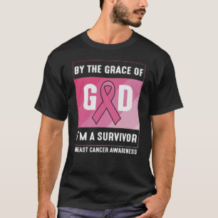 Breast Cancer Survivor By God’s Grace Christian T-Shirt