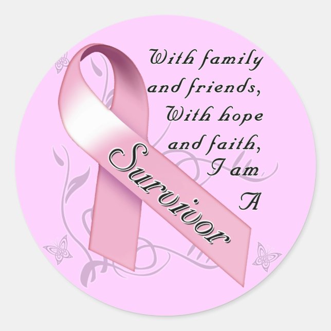 Breast Cancer Survivor Classic Round Sticker (Front)